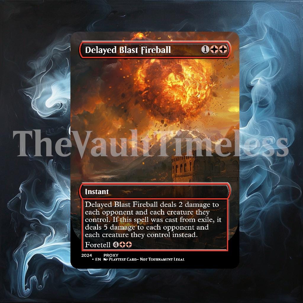 fireball mtg card - Fourth Edition Battle For Baldurs Gate Delayed Blast Fireball Proxy -