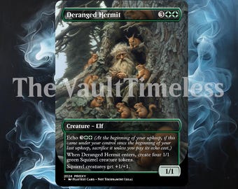Deranged Hermit Anime Borderless Custom Art Card - MTG EDH Playtest (Near Mint)