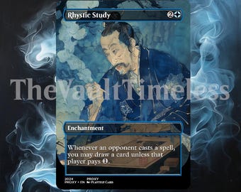 Rhystic Study 和風プロキシ - 統率者戦 MTG 用カスタムプロキシ - マジック：ザ・ギャザリング プロキシ - MTG プロキシ
