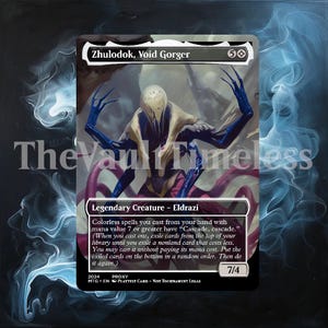 Zhulodok, Void Gorger Foil Full Borderless Metal Proxy for