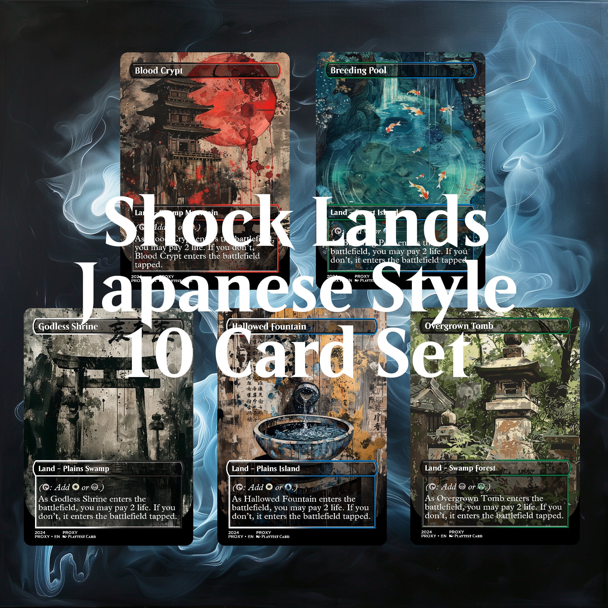 Japanese Style Shock Land Proxy Set - Custom Proxy Commander