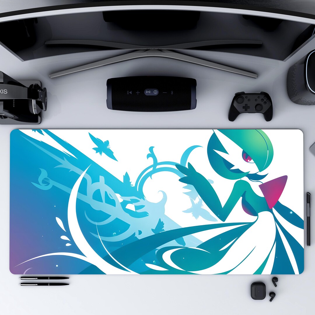 Gardevoir Minimalist Playmat, Pokemon Inspired Gaming Deskmat, XL