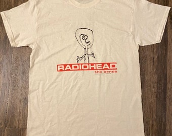 Vintage Radiohead T Shirt Radiohead The Bends Album Vintage Band Tee *gildan replica*