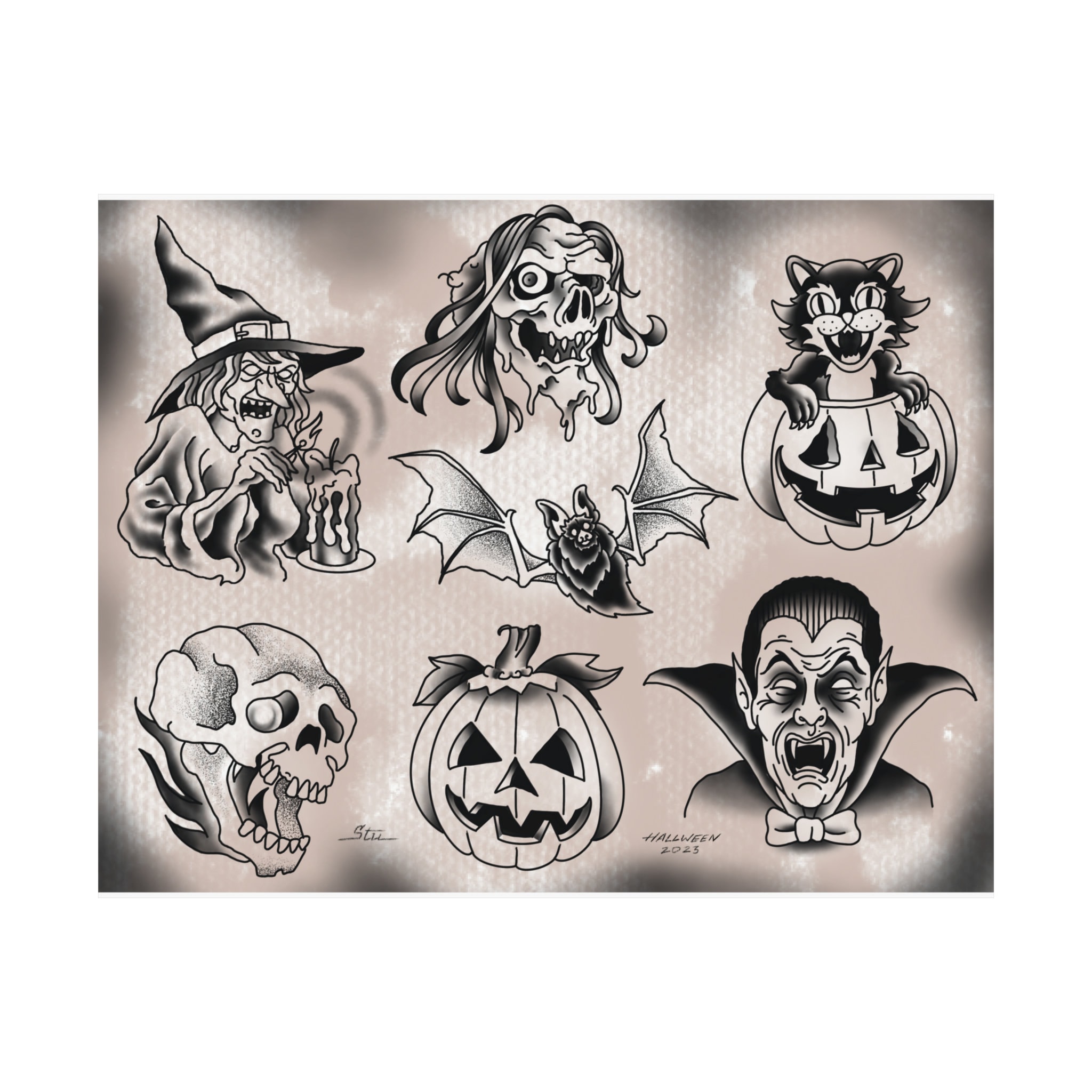 Tattoo Flash 11x14 Prints, Matte Horizontal Posters, Tattoo