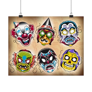 Stampe Tattoo Flash 11x14, poster orizzontali opachi, tatuaggio, tatuaggio tradizionale, tatuaggio vecchia scuola, tatuaggio flash, arte del tatuaggio, disegno del tatuaggio