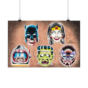 Stampe Tattoo Flash 11x17, poster orizzontali opachi, tatuaggio, tatuaggio tradizionale, tatuaggio vecchia scuola, tatuaggio flash, arte del tatuaggio, disegno del tatuaggio