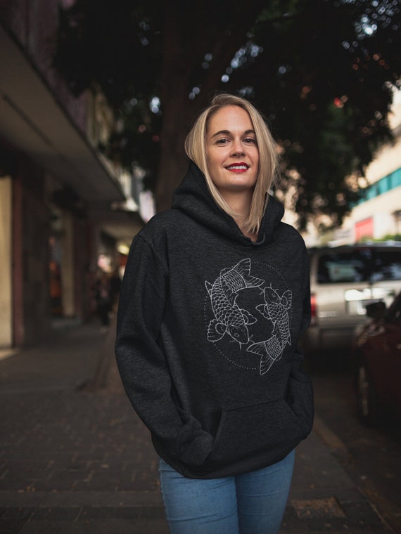 Koi Fish Hoodie Koi Fish Tattoo Graphic Hoodies Tattoo Style Ink Unisex Clothing Hooded Sweatshirt Original Artwork Designer Hoodie Etsy