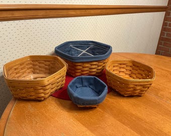 Longaberger 4 Pc Hexagon Baskets