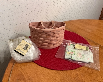 Longaberger “Small Pink Scllop Pocket Basket”