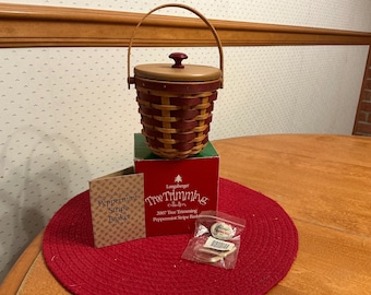 Longaberger “Tree Trimming Commection, Peppermint Stripe Basket”