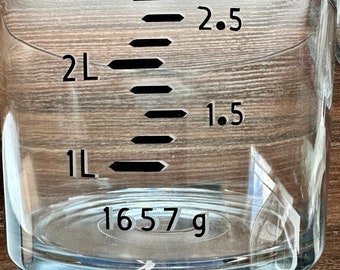 Glas Schüssel zur Gärung von Teig 3L