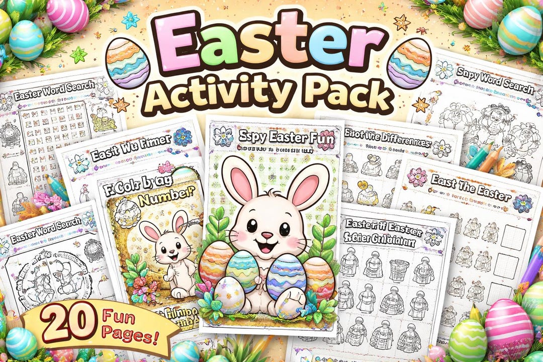 Easter Activity Pack for Kids – 20 Fun Printable Pages - Etsy