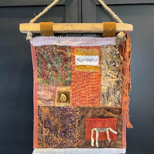 Bohemian Mixed Media Textile Wall Hanging - Etsy