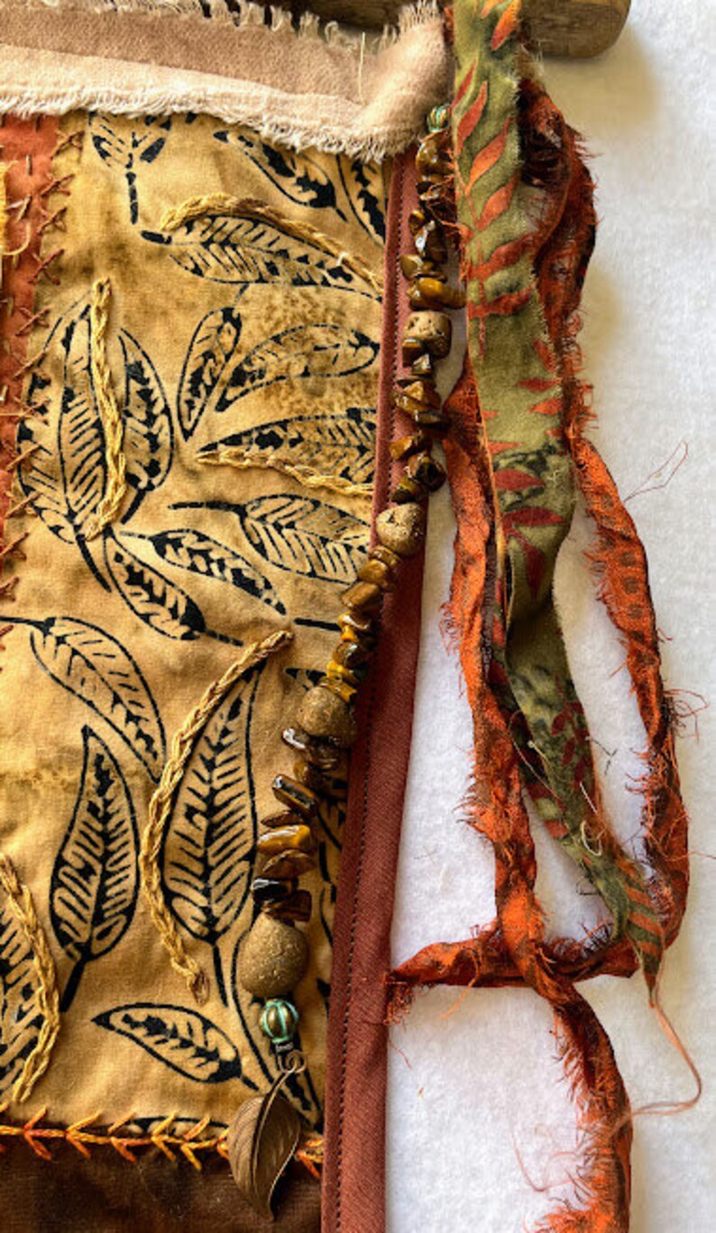 Picture of Bohemian Mixed Media Textile Wall Hanging - Etsy