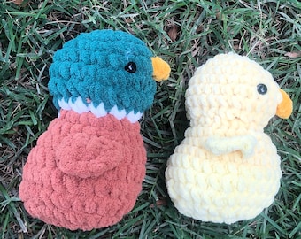 Adorable canard fait main : peluche Amigurumi au crochet