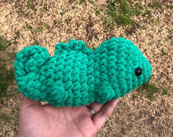 Crochet Chameleon Plushie, Handmade Stuffed Animal