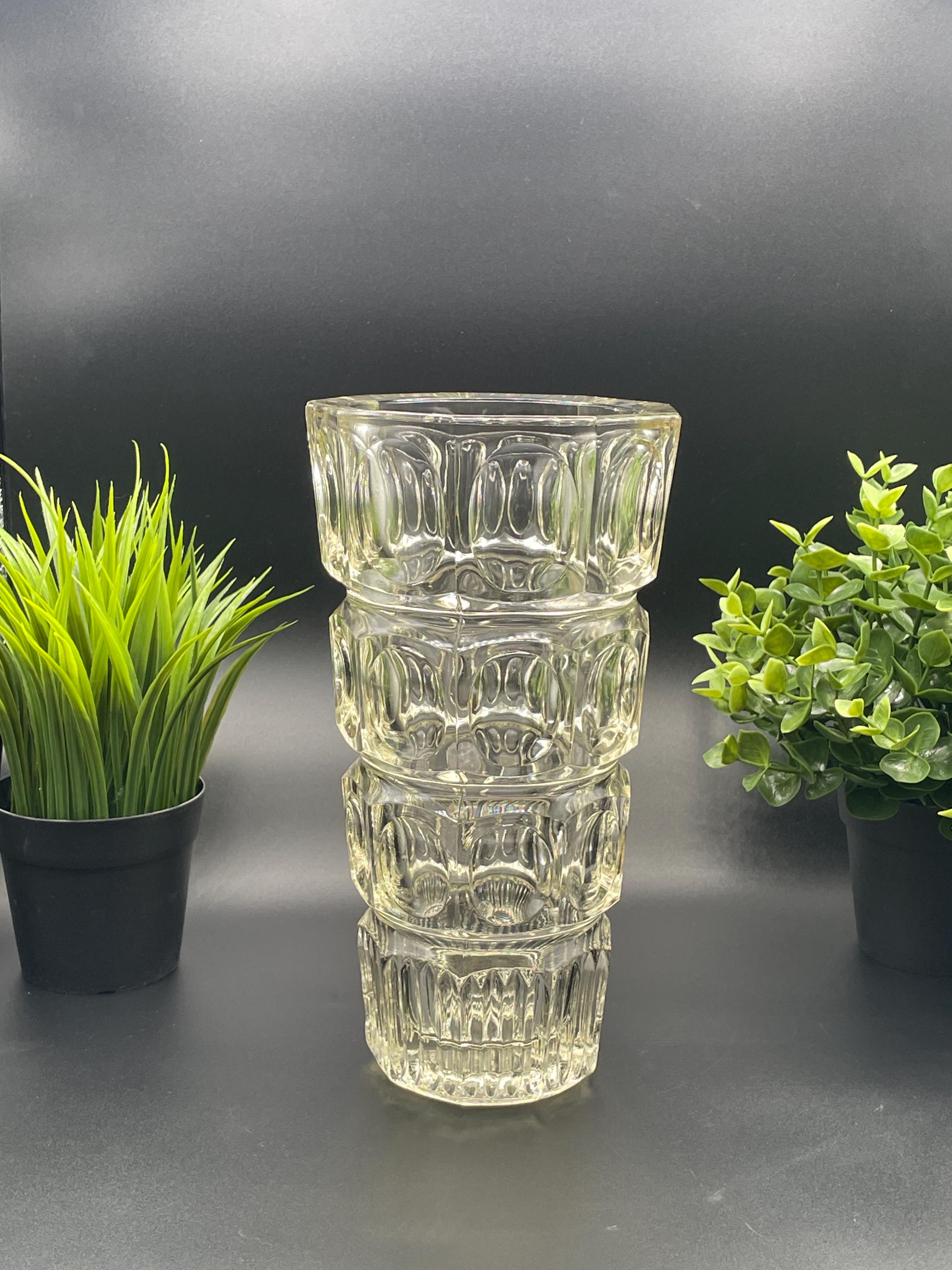 Vase Moser Six Pieds – Motif Floral Émaillé – Bordure Dorée – 26 Cm – Tchèque