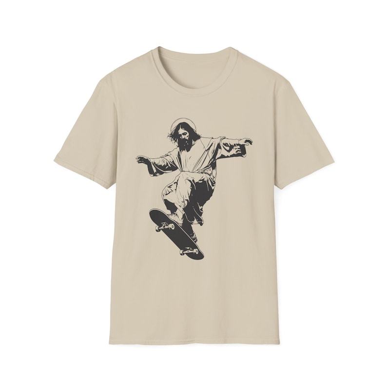 Humorous Skateboarding Jesus