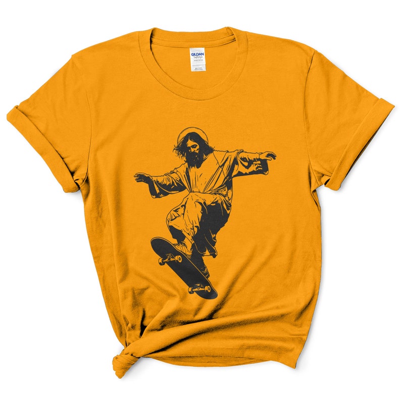 Humorous Skateboarding Jesus