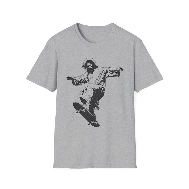 Humorous Skateboarding Jesus