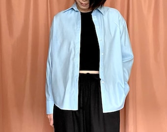 Oversize Shirt I | button down | cotton collared shirt | relaxed fit | blue shirt