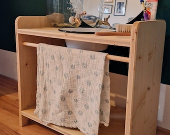 Lavabo Montessori, lavabo per bambini, lavabo per bambini in legno