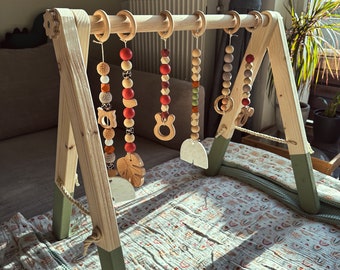 Play arch, play trapeze, baby gym, wooden baby toys