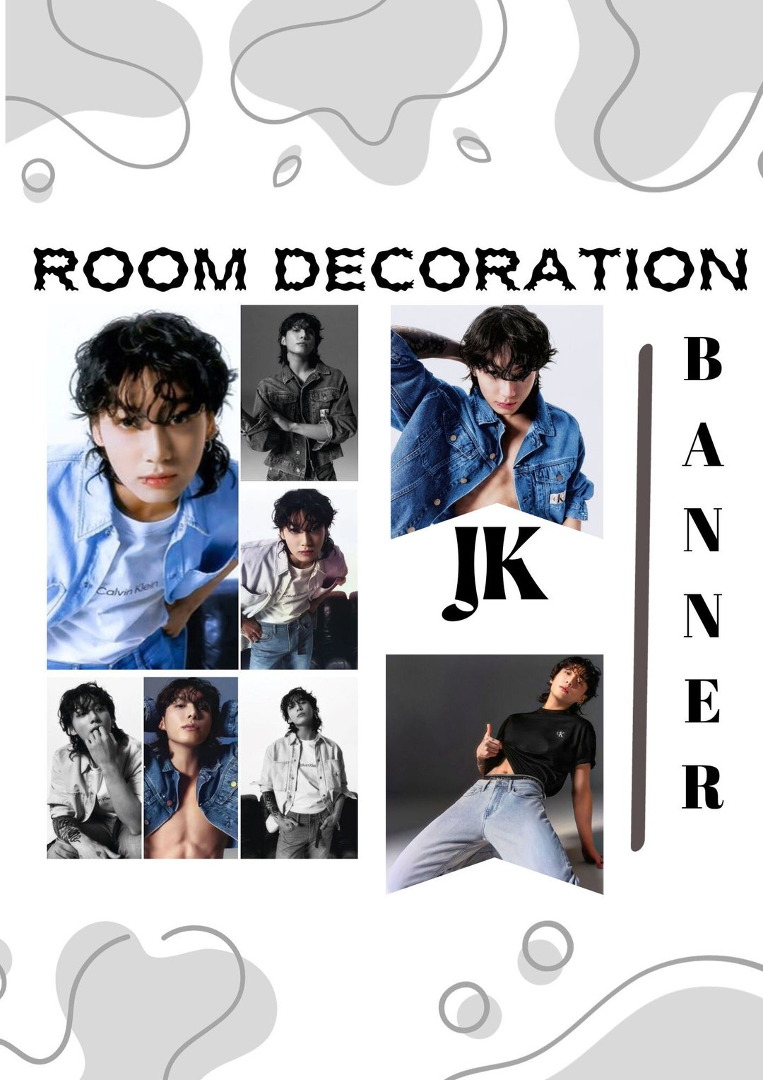 JUNGKOOK CK BANNER Room Decoration, Decoración Para Habitación