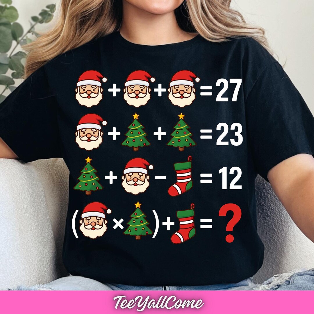 Funny Christmas Math Puzzle PNG: Santa Equation Humor Xmas Png Holiday ...