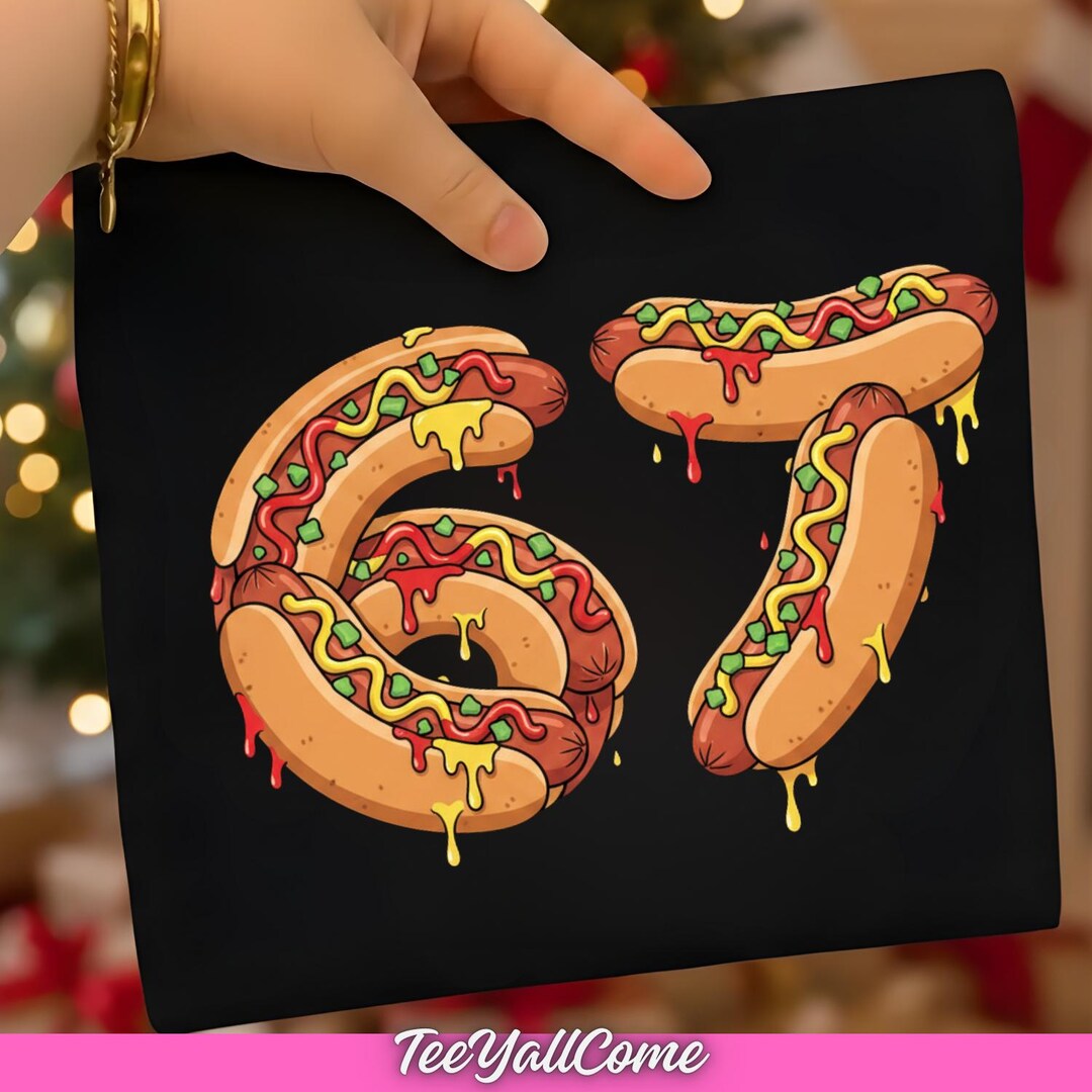 Hot Dog Number 67 PNG: Funny Food Art Number Png Retro Ketchup Mustard ...