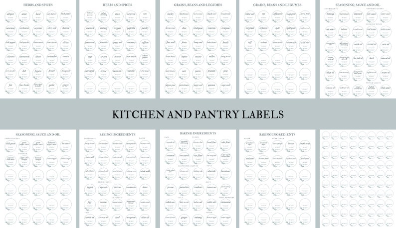 Printable Kitchen and Pantry Labels - Etsy