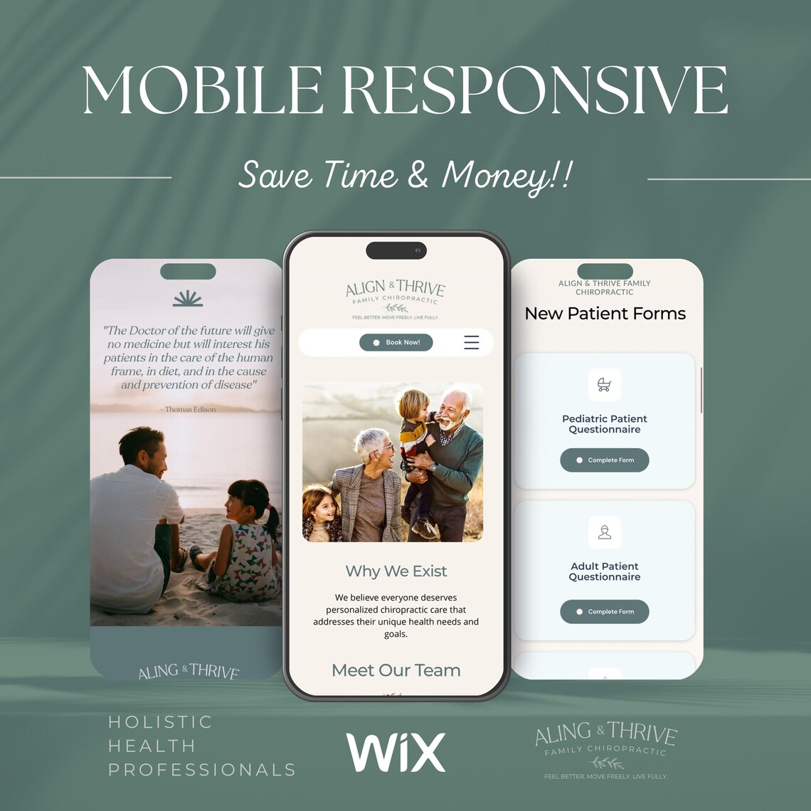 Wix Website Template Chiropractor and Health Professionals Etsy