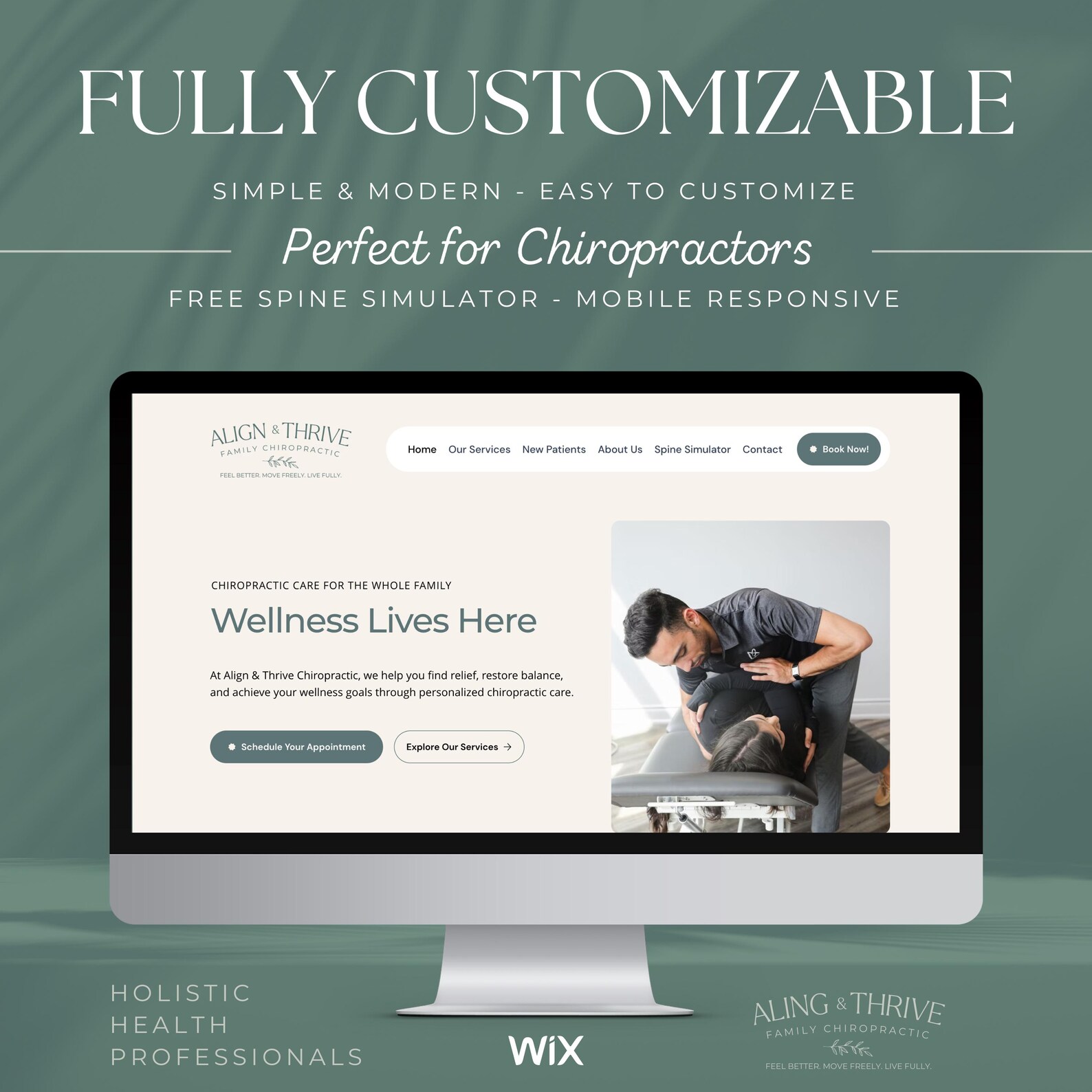 Wix Website Template Chiropractor and Health Professionals Etsy