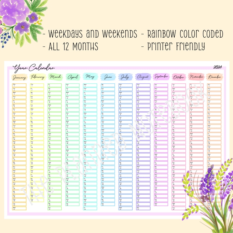 Printable Full Year Calendar 2024 - Il 794xN.5647517340 Jln7 