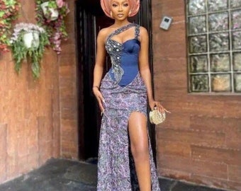 Wedding Guest, Lace style,Owanbe ,Aso ebi dress, Women Dress, African Lace Gown, Dress for Women, Evening Dress, Nigerian Trendy gown