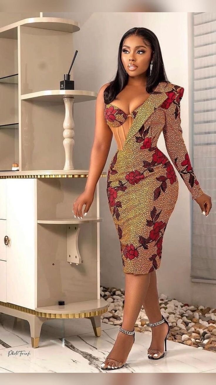 Classy Ankara Short Gown, Wedding Guest Outfit, African Clothing - Etsy