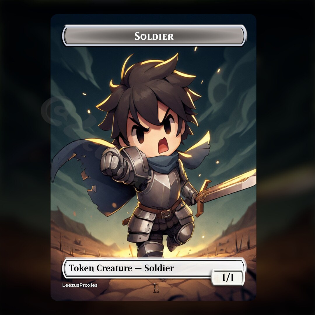 Full Art Foil Chibi Soldier Tokens | Premium Hand-made MTG Tokens - Etsy