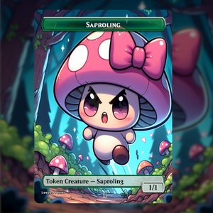 Fichas de Saproling Chibi de lámina de arte completo / Fichas MTG premium hechas a mano