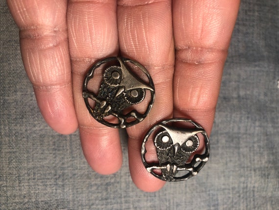 Sterling Silver Owl Cufflinks - image 2