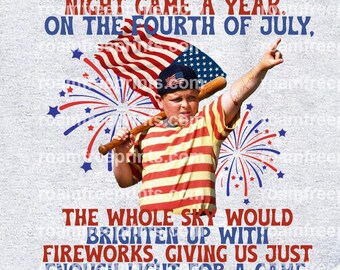 there was only one night game a year on the fourth of july-retro movie funny design Png file for sublimation and more