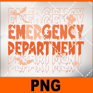 Emergency Department Halloween-nurse-orange ER-Png/svg file for sublimation and more