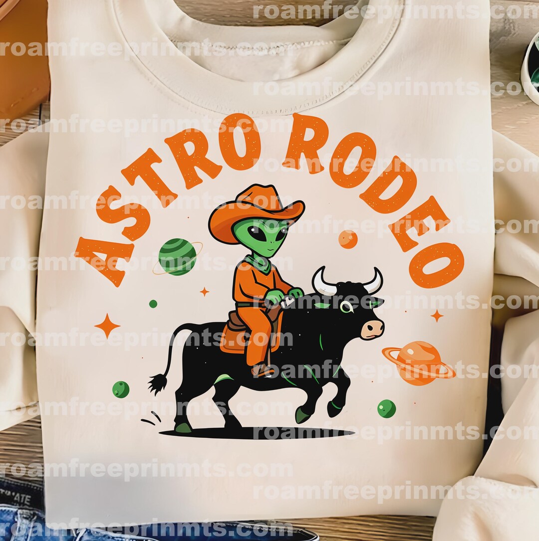 Astro Rodeo Alien -png File for Sublimation and More - Etsy