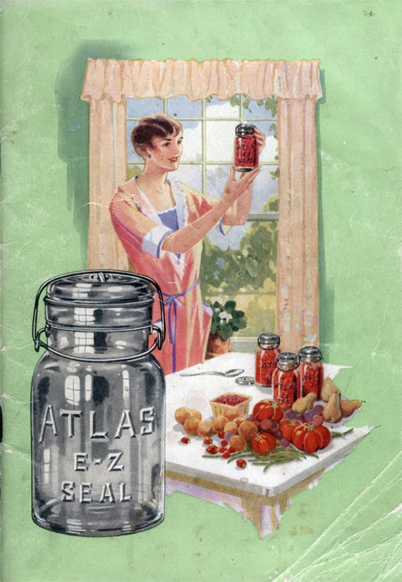 Atlas E-Z Seal (~1910's) Clear Glass Mason Jar Canning Jar With