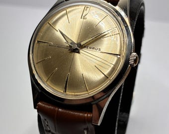 Vintage Benrus Watch, Series 3021, Cross-Hair Dial, Serviced