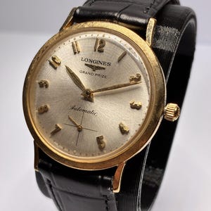Grand prix Longines, or 10 carats, montre automatique vintage pour homme