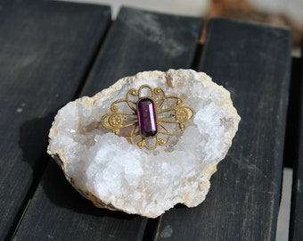 Antique Amethyst Glass Brooch