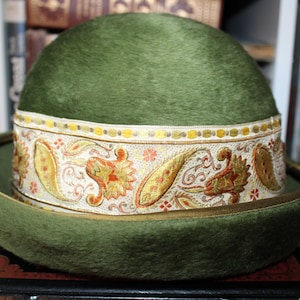 Vintage Cecile Green Bowler Hat