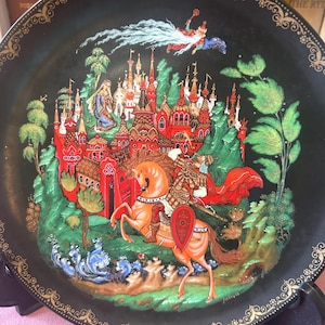 1980s Vintage Russian Folk Tale Plate Set