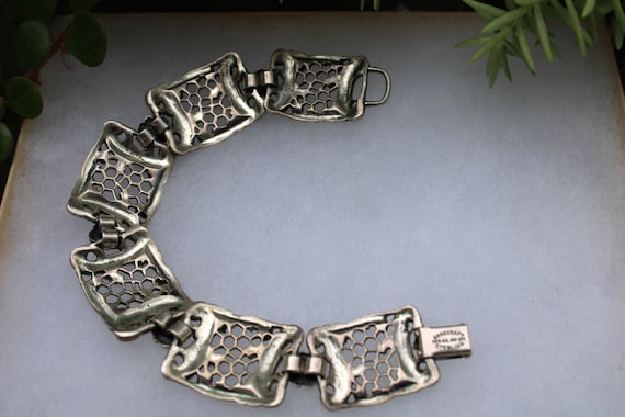 Vintage Rare Dancecraft Panel Bracelet with Flora… - image 3