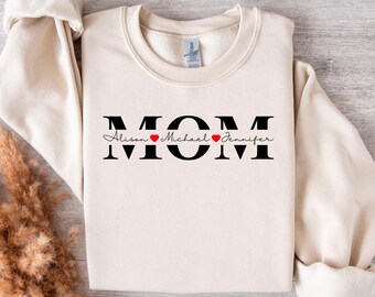 Custom Mom Sweatshirt, Personalised Mom, New Mom Gift, Personalized Mom Crewneck Pullover, Custom Clothing, Mothers Day Gifts, New Mom Gift